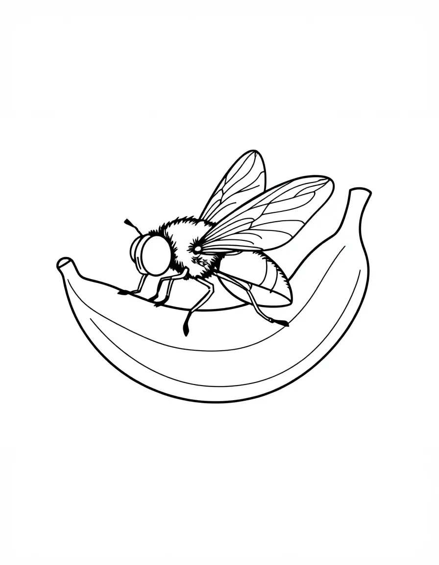 A fruit fly on a banana