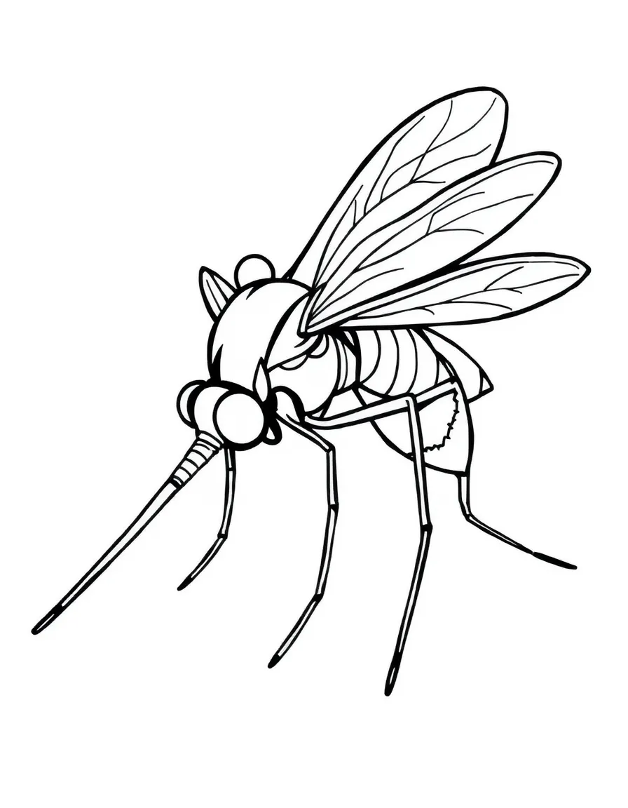A mosquito with a long proboscis