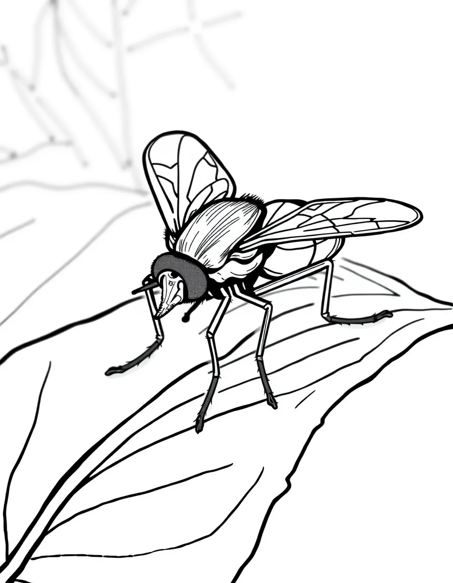 A long-legged fly on a leaf surface