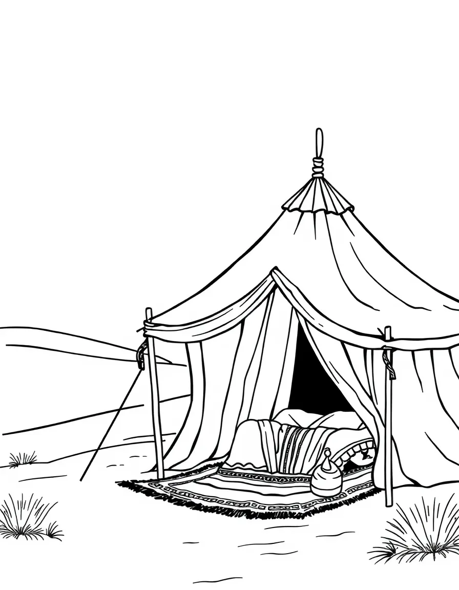 (Arab) A Bedouin tent in the desert