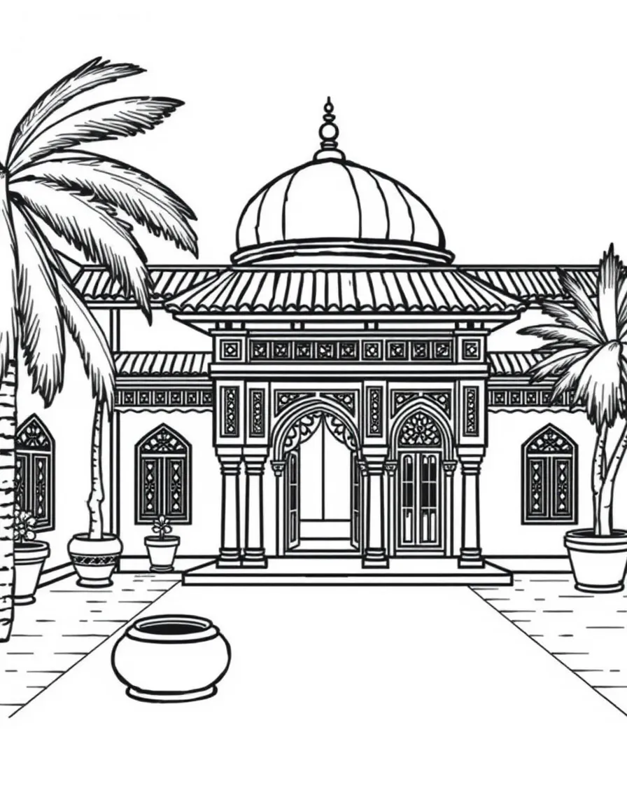 (Arab) A traditional Arabic house with courtyard