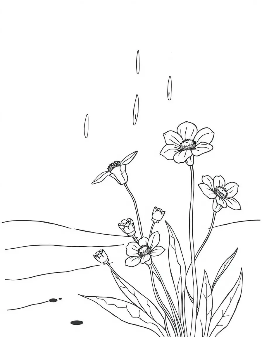 (Arab) Desert flowers blooming after rain