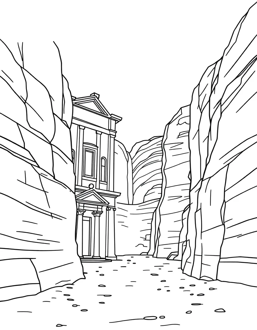 (Arab) The Petra Treasury building in Jordan