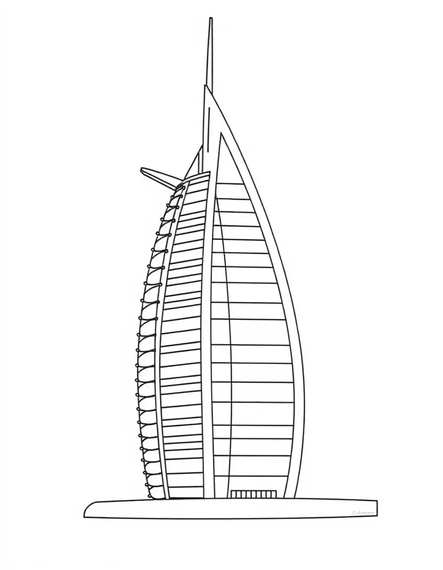 (Arab) The Burj Al Arab hotel shaped like a sail