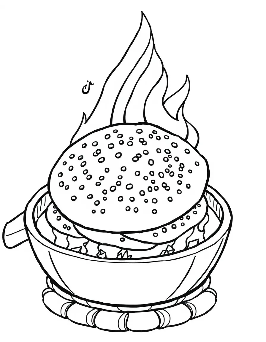 (Arab) Traditional Arabic bread (pita) being baked