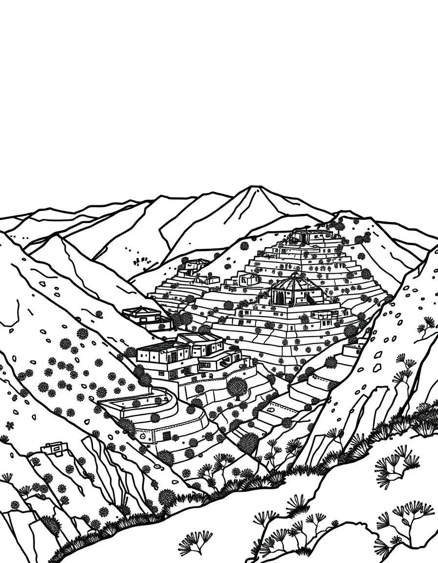 (Arab) Yemeni terraced mountainside farms