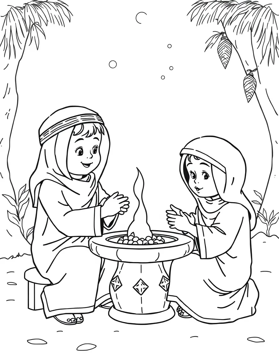 (Arab) Arabic children playing traditional games