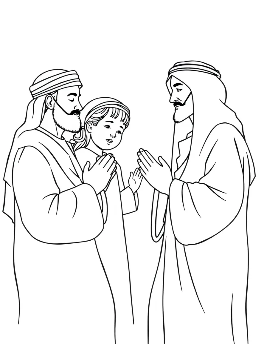 (Arab) Arabic family praying together