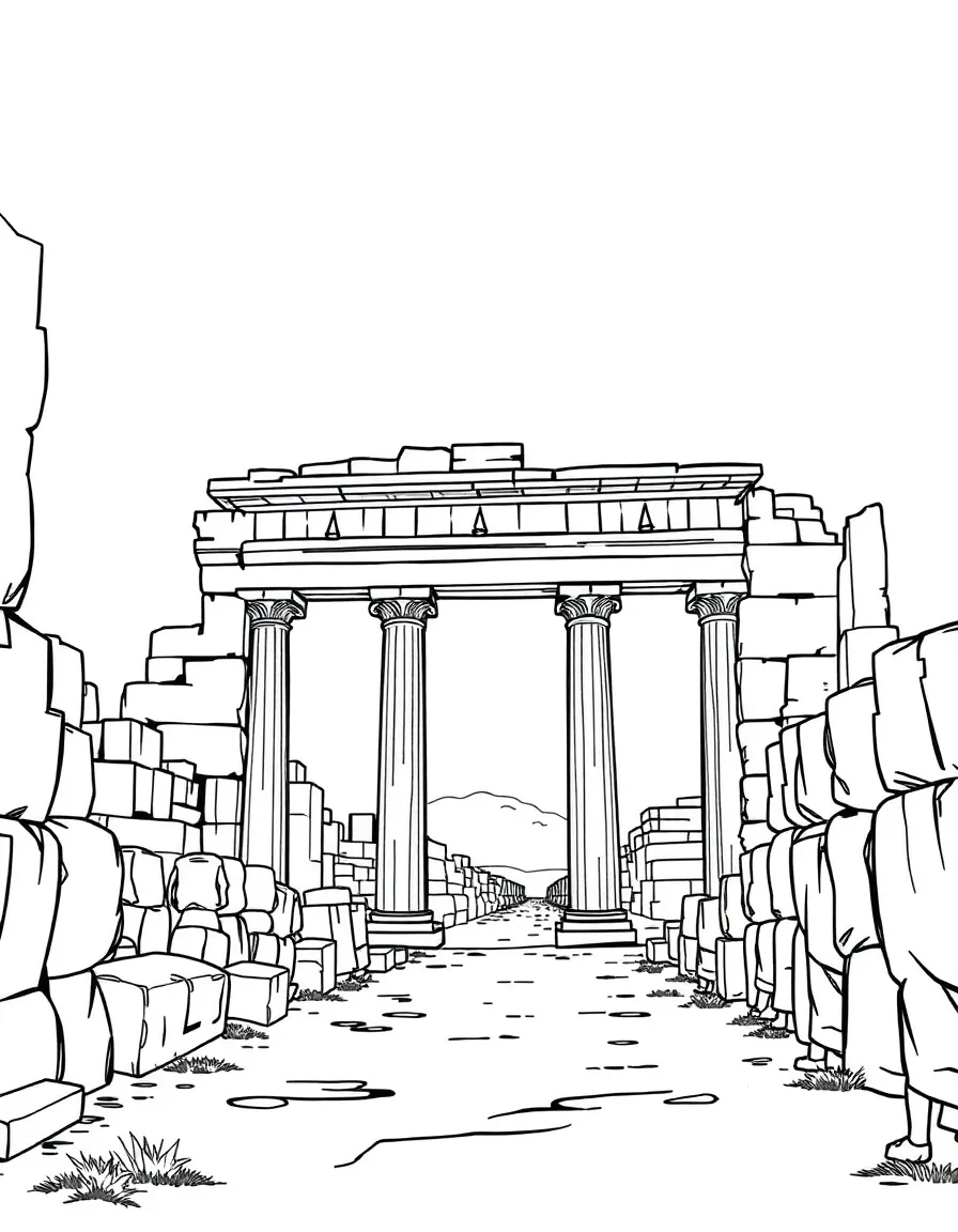 (Arab) The Jerash Roman ruins in Jordan