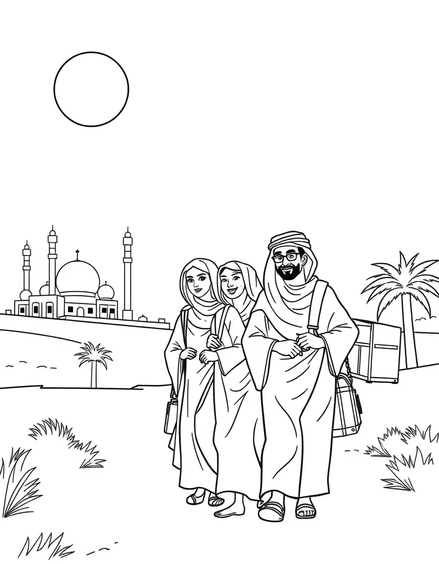 (Arab) Arabic family traveling together