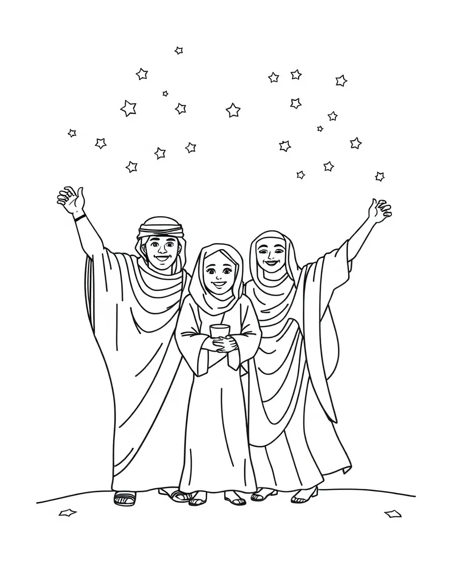 (Arab) Arabic family celebrating success