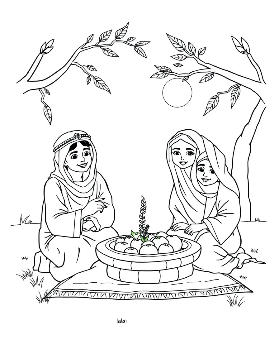 (Arab) Arabic family having picnic
