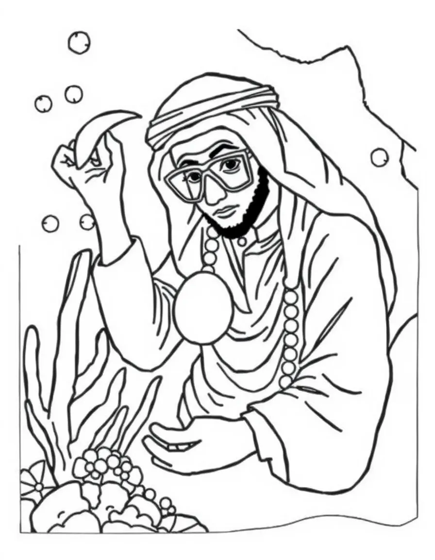 (Arab) Bahraini traditional pearl diving