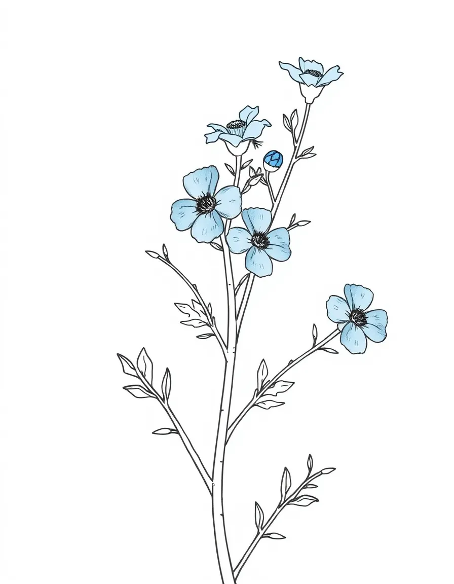 A chicory plant with blue flowers and leafy greens
