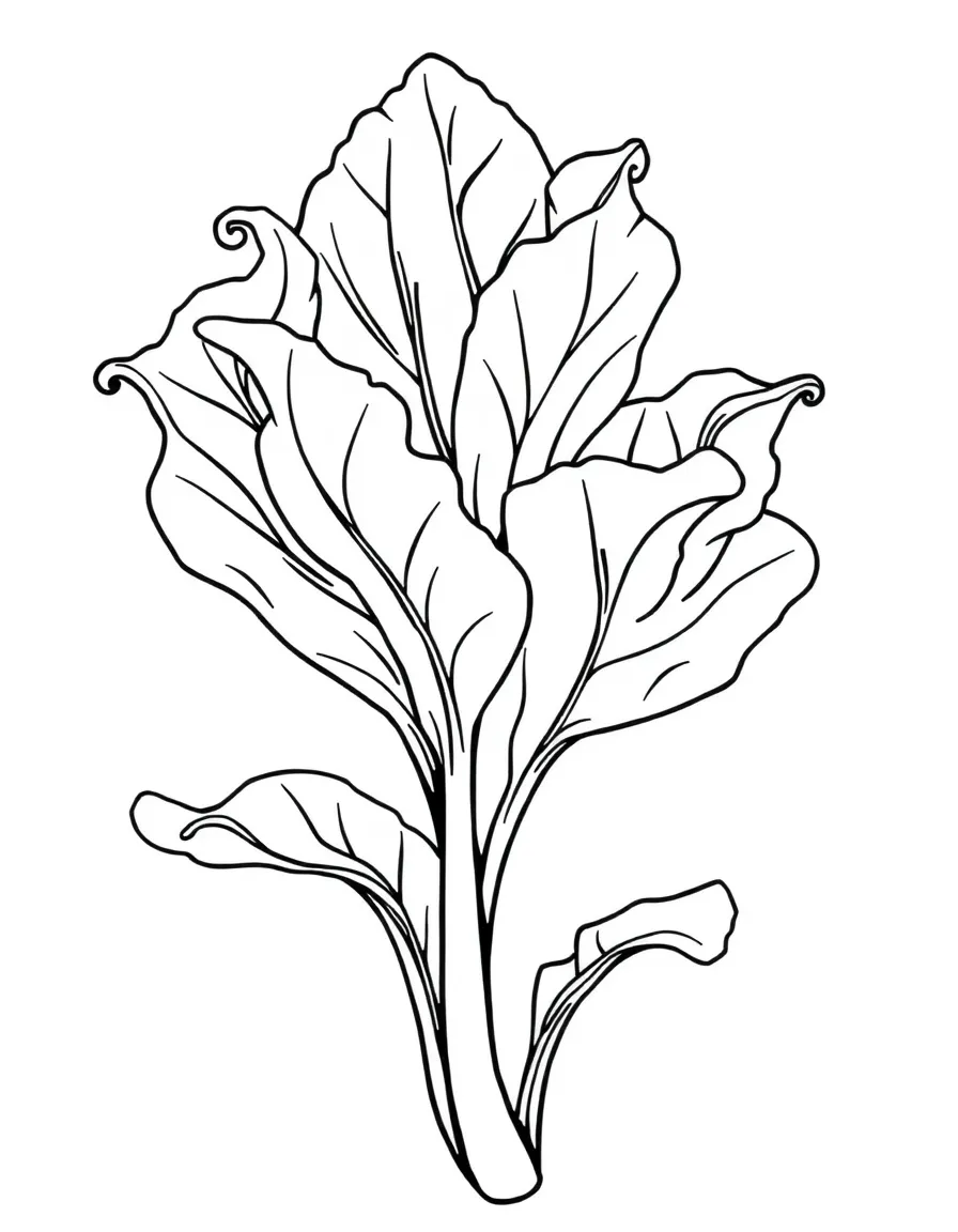An endive plant with curly pale green leaves