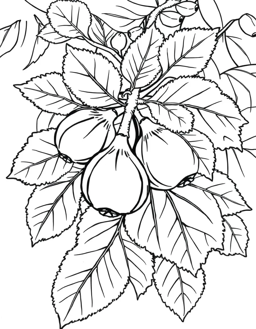 A fig bush with soft fruit and fuzzy leaves