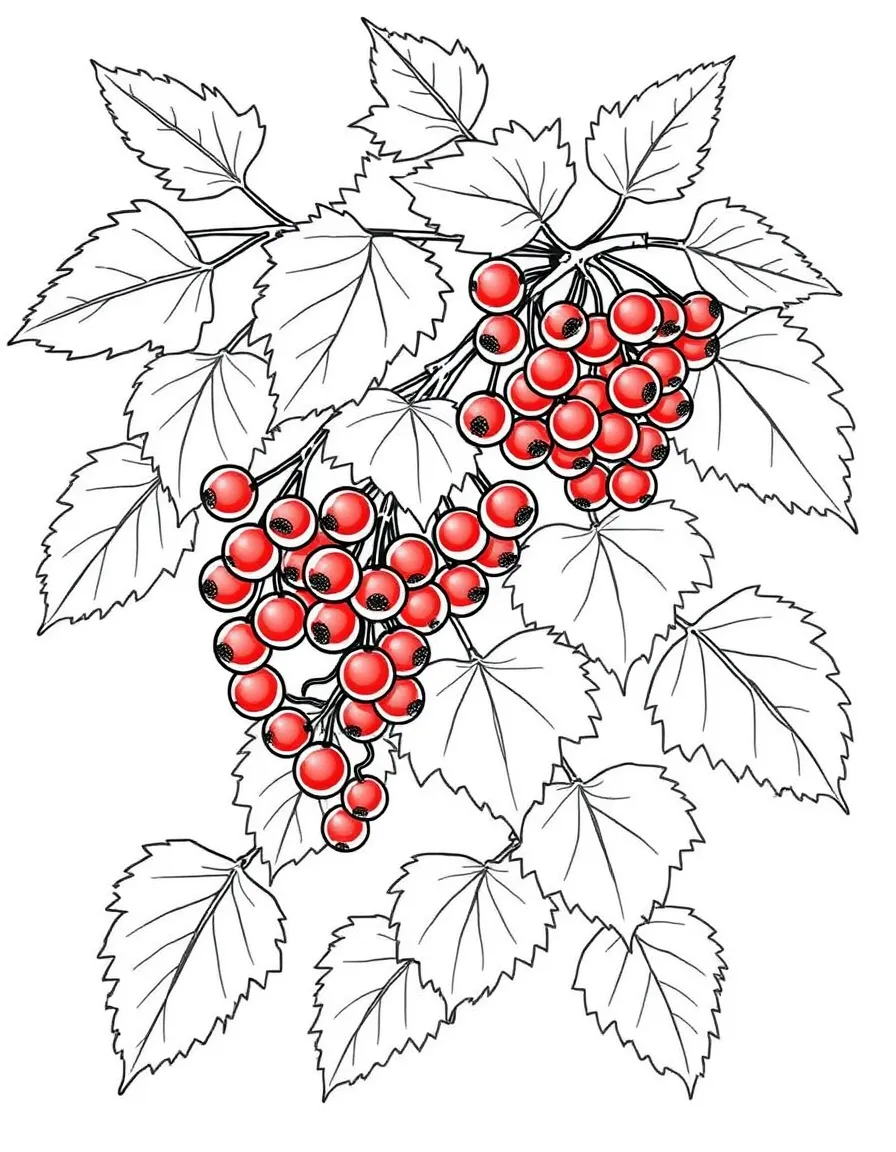 A currant bush with little red berries