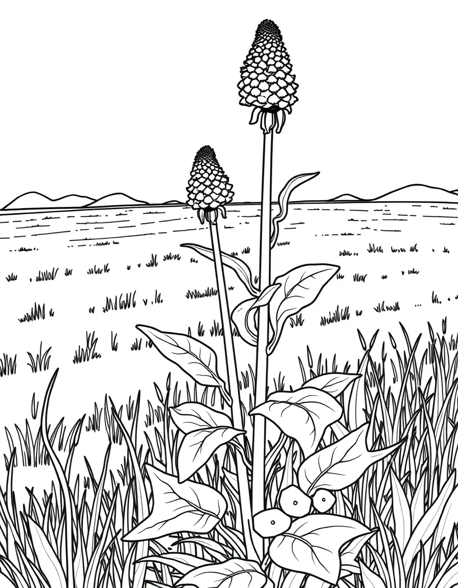 A goosefoot plant growing near a field