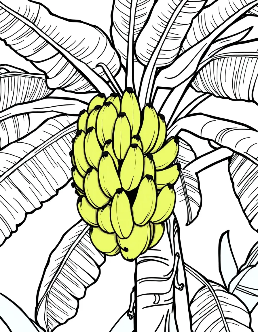 A plantain tree with green fruit like bananas