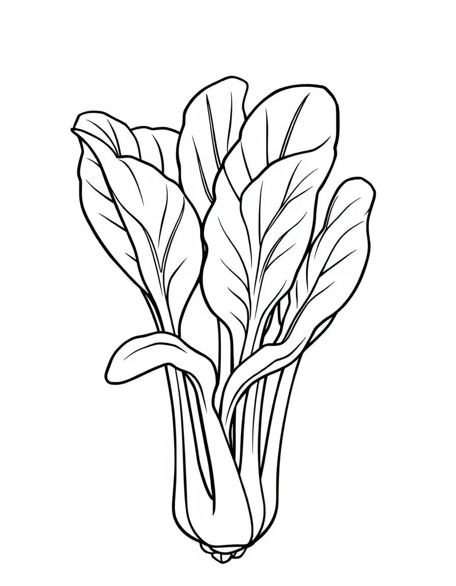 A bok choy plant with spoon-shaped leaves