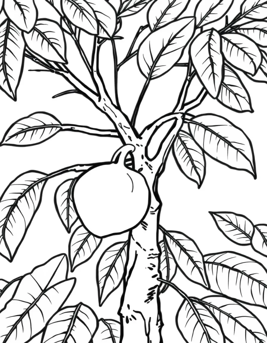 A sapote tree with round soft fruit