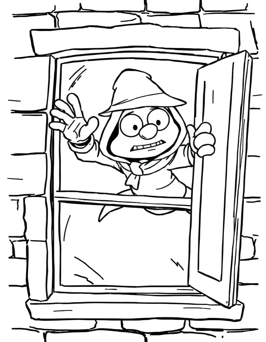 A silly thief stuck in a window while trying to escape