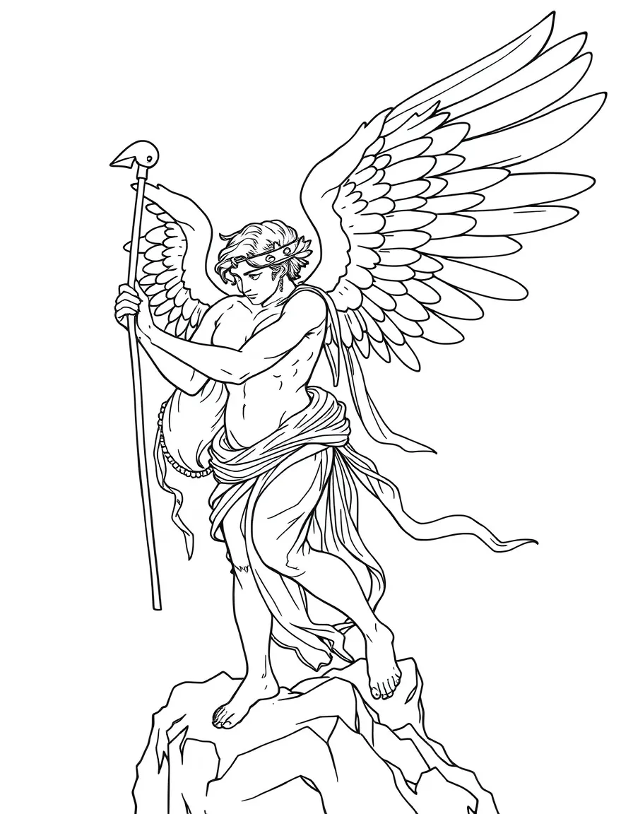 (Greek mythology) Daedalus working on wings for Icarus