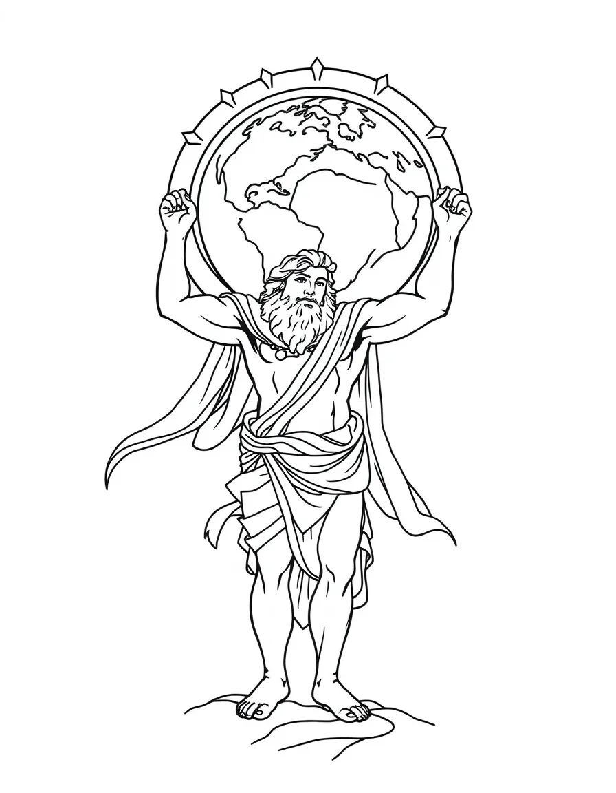 (Greek mythology) Atlas holding the world on his shoulders