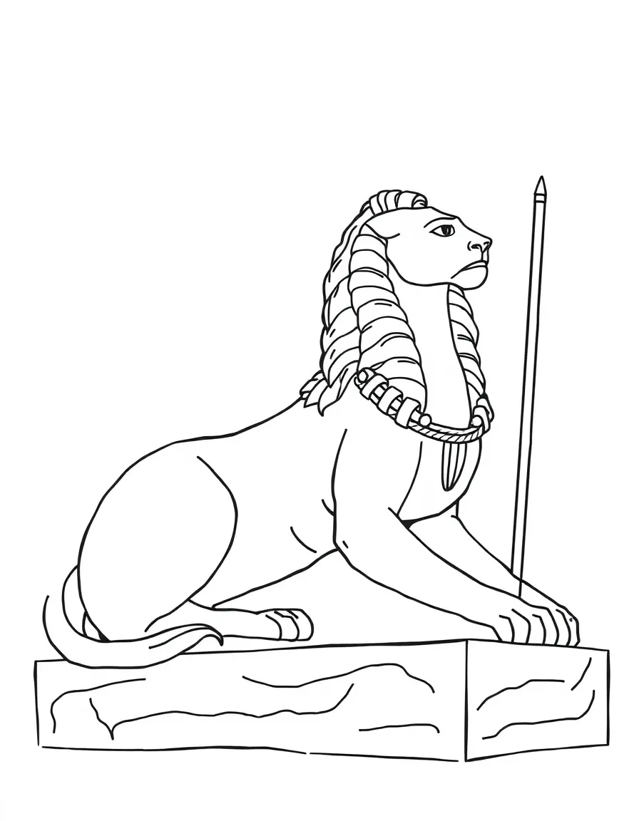 (Greek mythology) The Sphinx asking a riddle