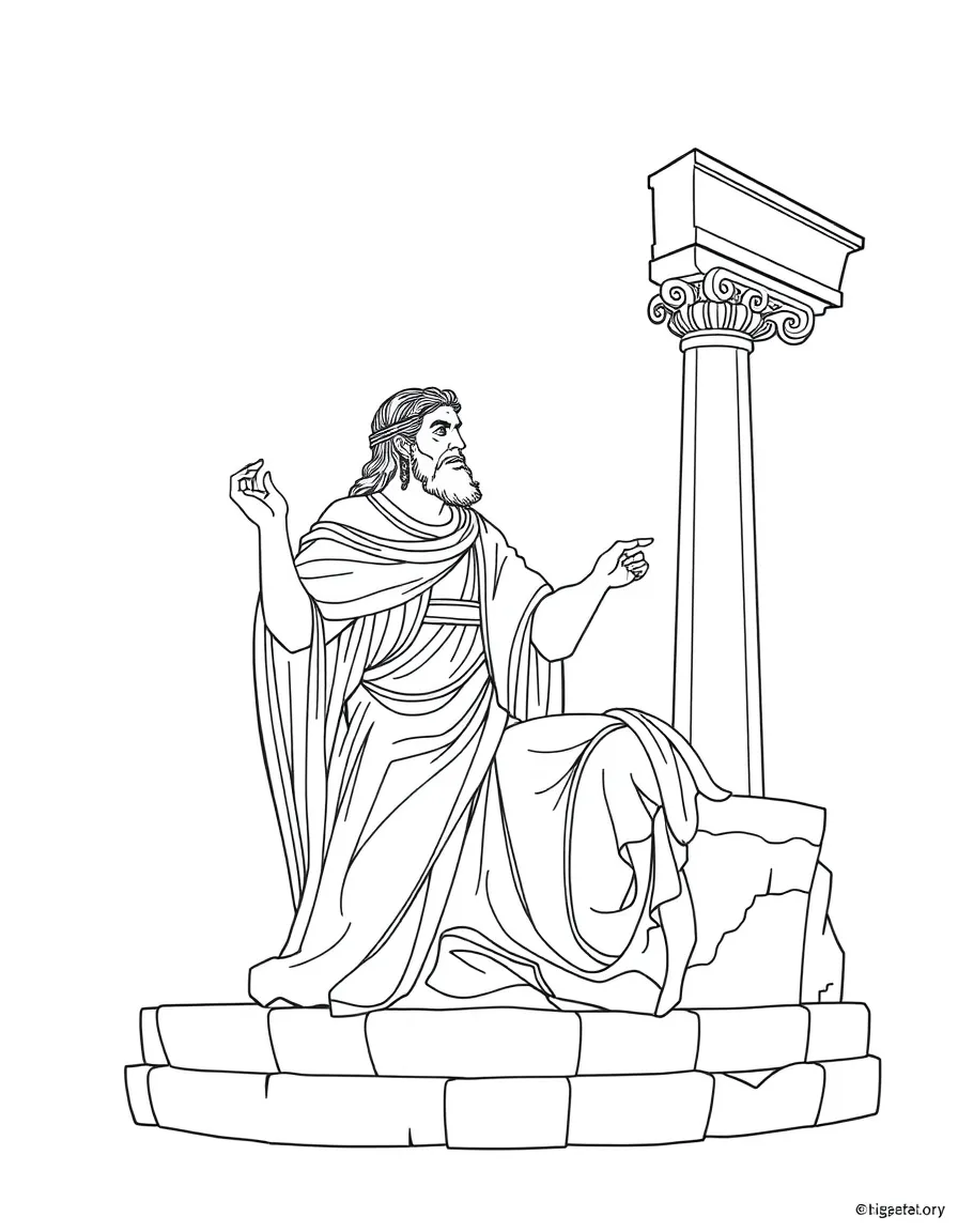 (Greek mythology) The Oracle of Delphi speaking a prophecy