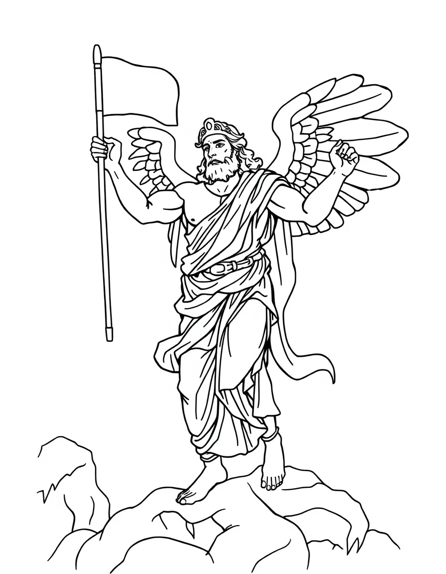 (Greek mythology) Hermes delivering messages to the gods