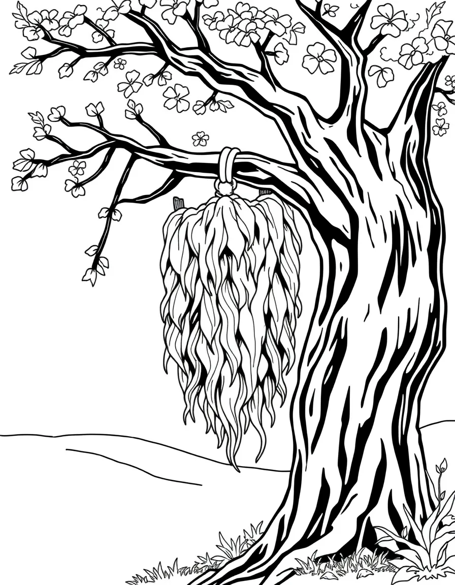 (Greek mythology) The golden fleece hanging in a tree