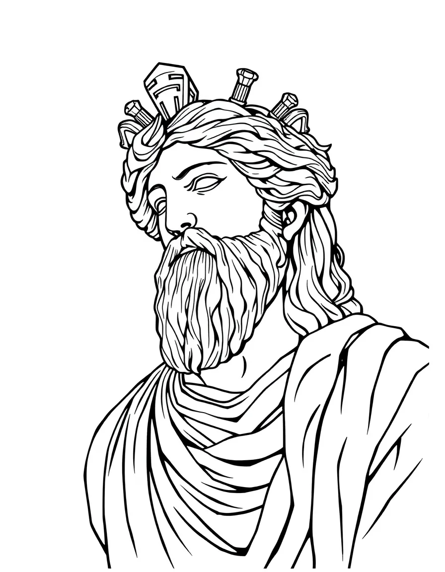 (Greek mythology) A statue of a Greek god or goddess