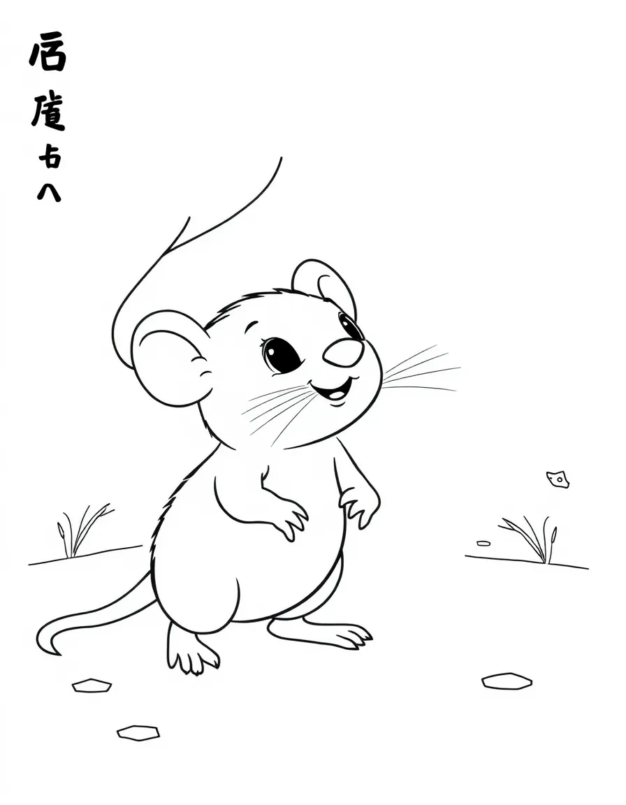 (Chinese Zodiac) Baby rat learning to walk with encouraging parents