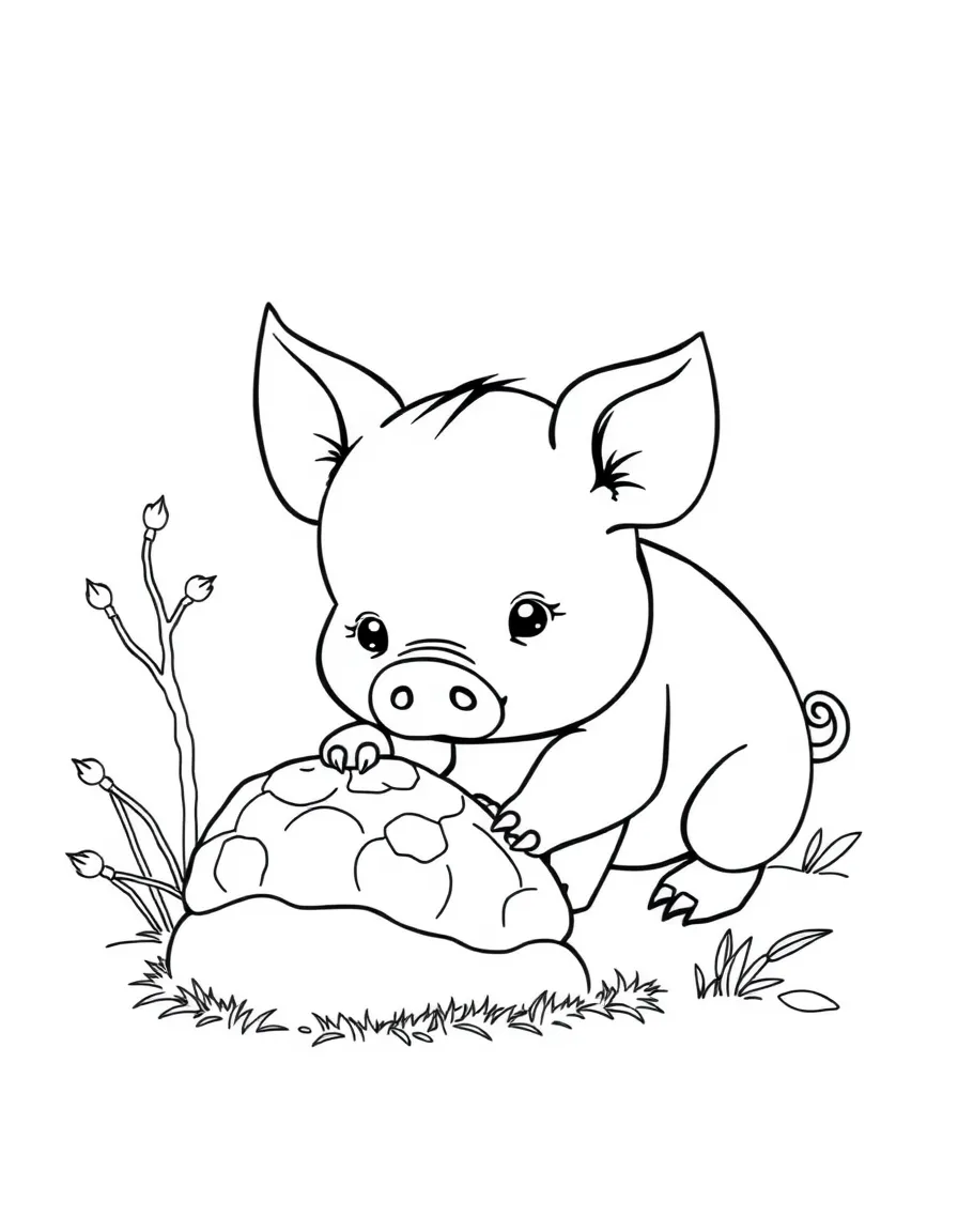 (Chinese Zodiac) Piglet learning to find truffles with guidance
