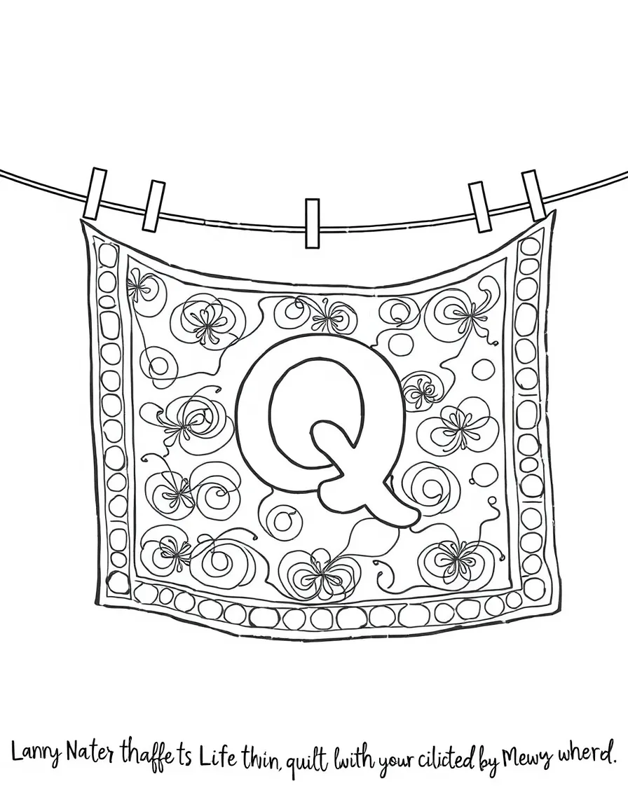 Q is for Quilt hanging on a clothesline