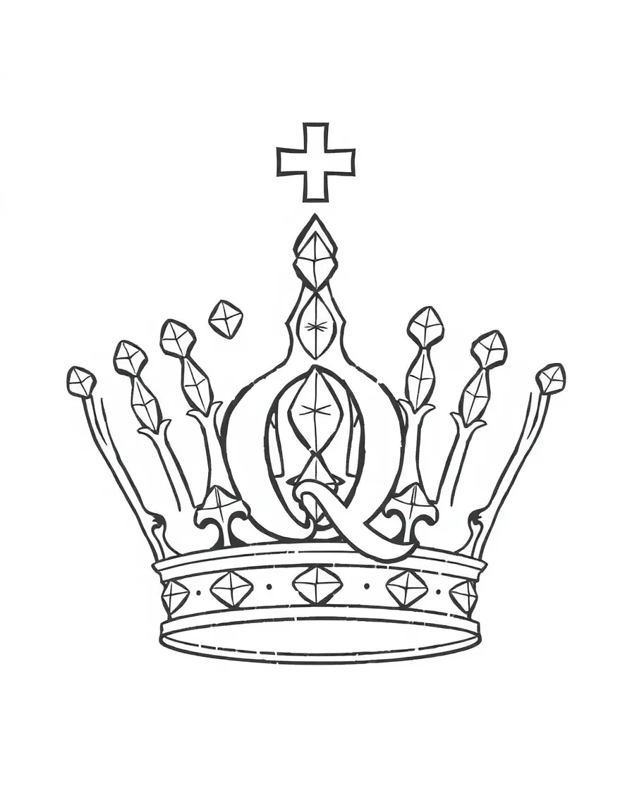 Q is for Queen’s crown decorated with jewels