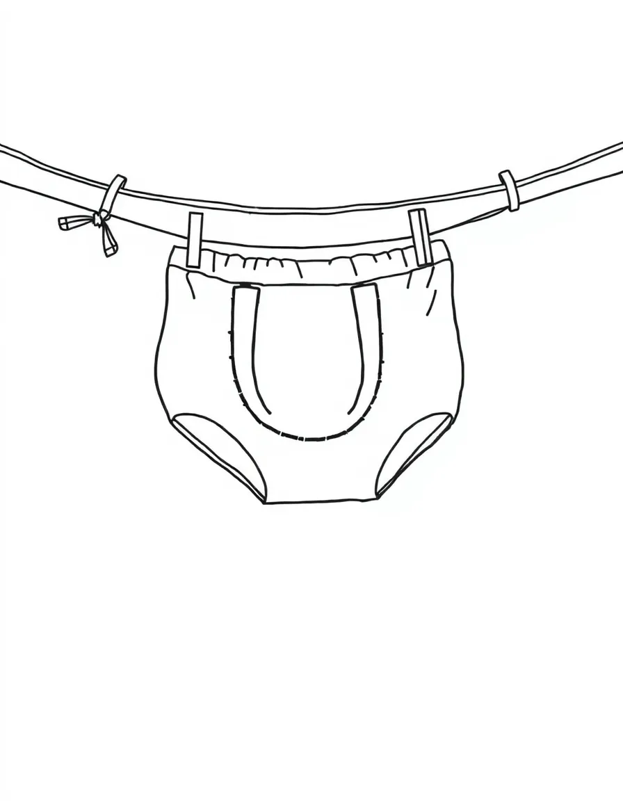 U is for Underpants on a clothesline