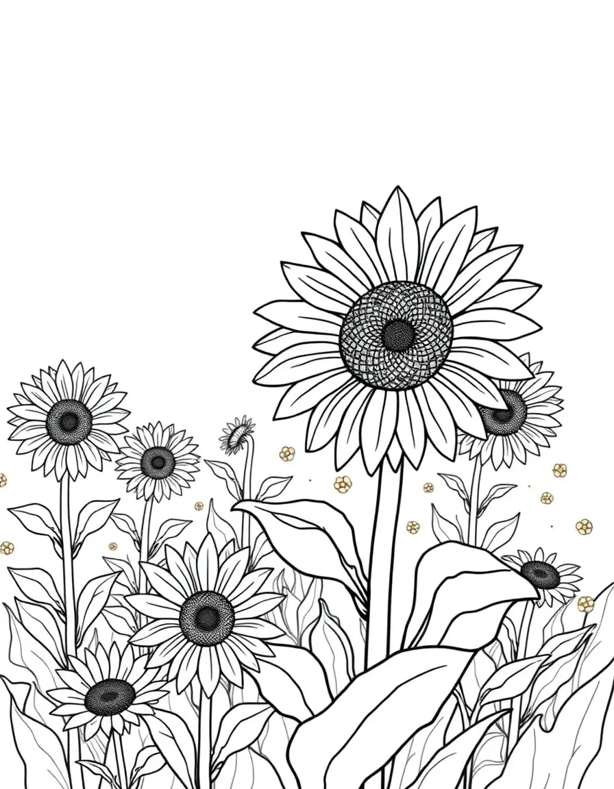 Y is for Yellow sunflowers in a field
