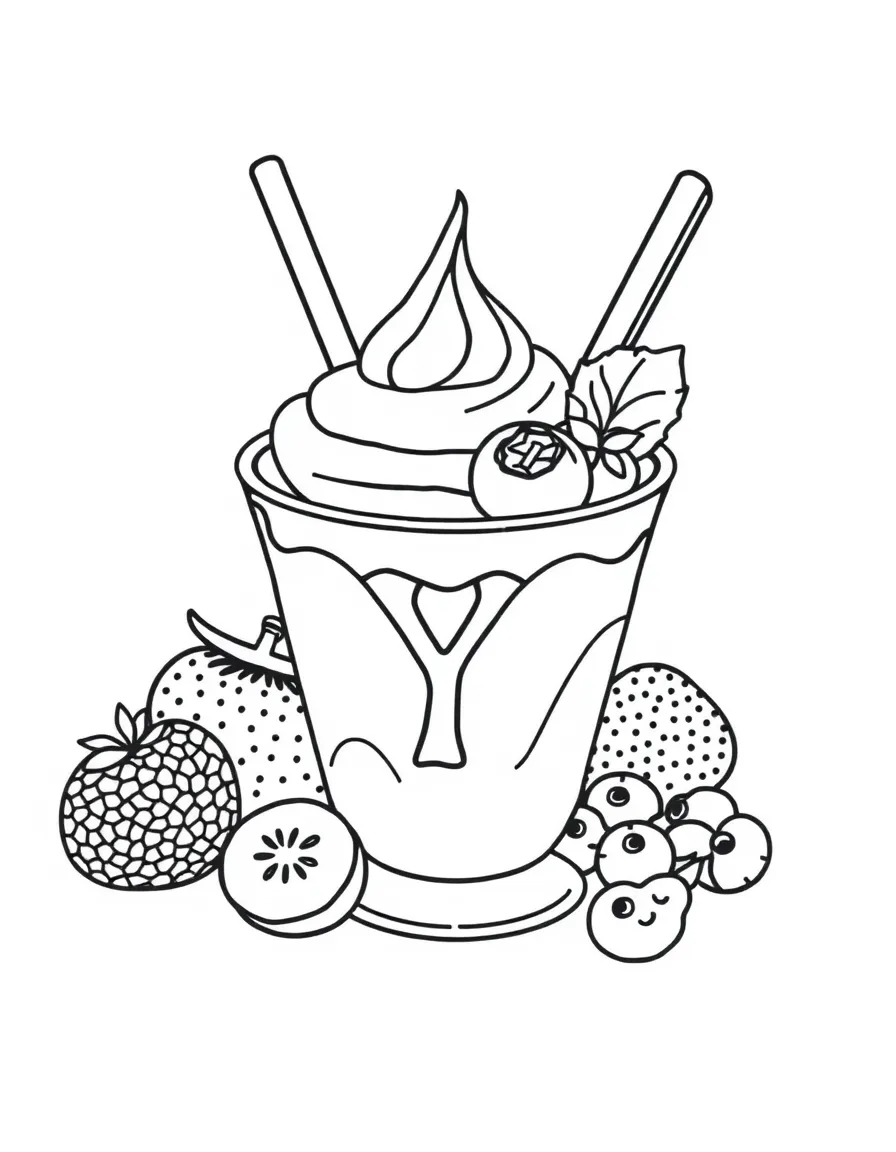 Y is for Yogurt cup with fruit toppings
