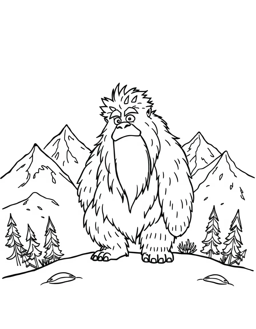 Y is for Yeti in the snowy mountains