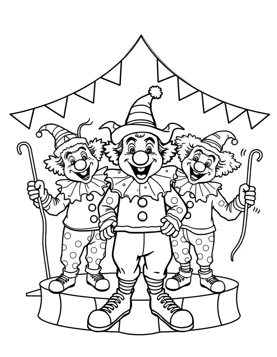 Z is for Zany clowns in a circus act