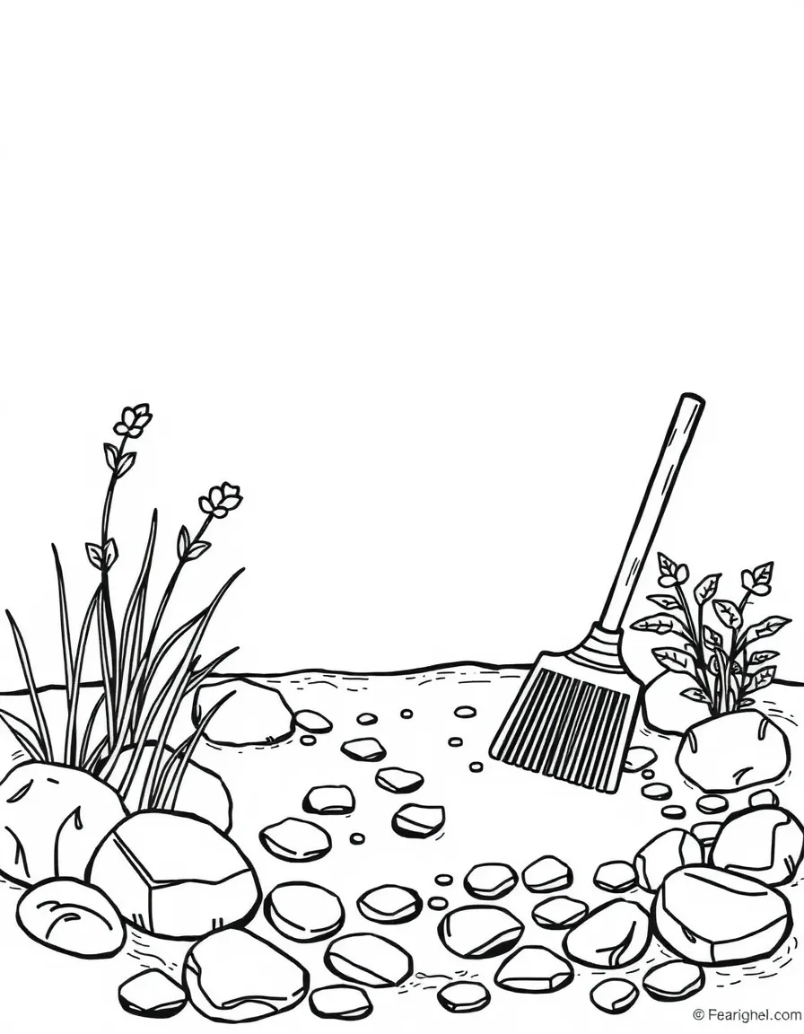 Z is for Zen garden with pebbles and rakes