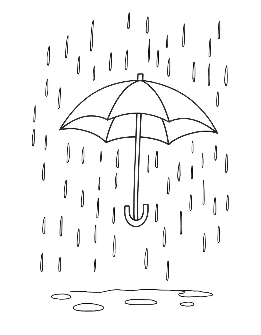 Y is for Yellow umbrella in the rain
