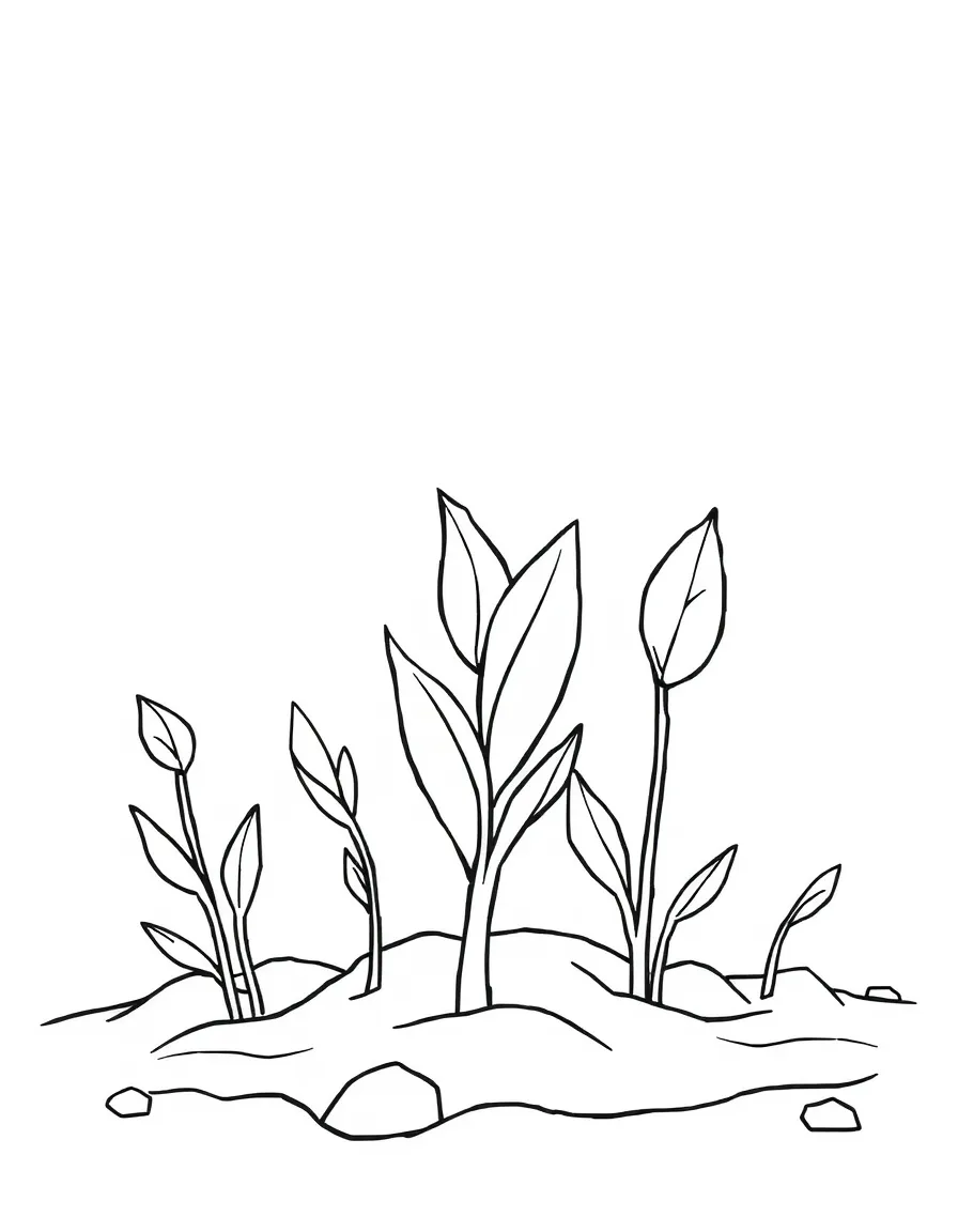 Y is for Young seedlings sprouting in spring