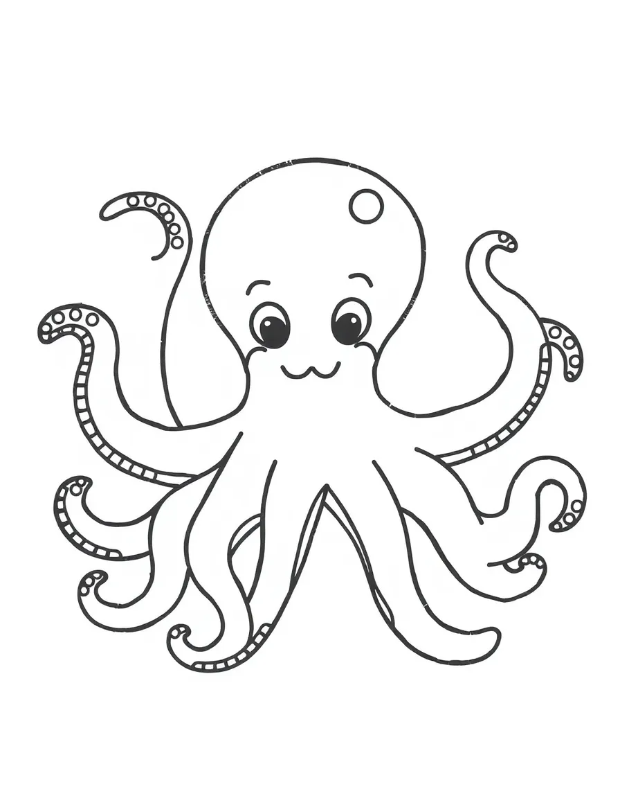 (letter card) O is for Octopus with colorful arms