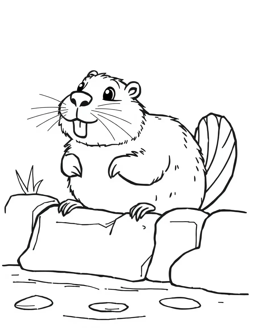 A busy beaver building a dam.
