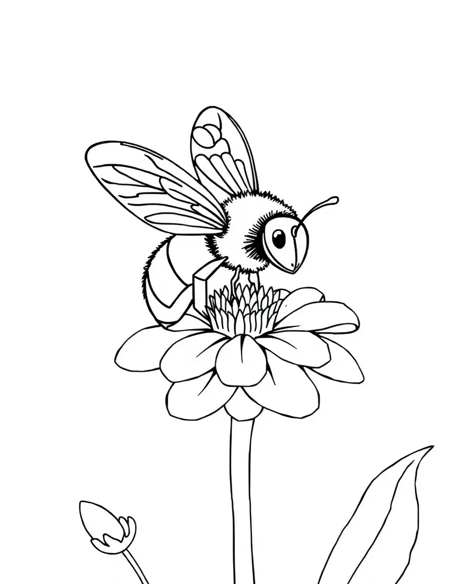 A buzzing bee on a flower.