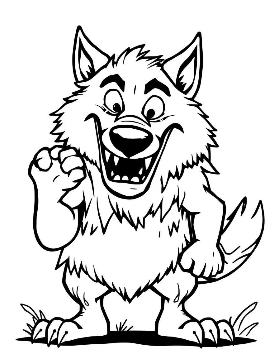 A big bad wolf huffing and puffing.