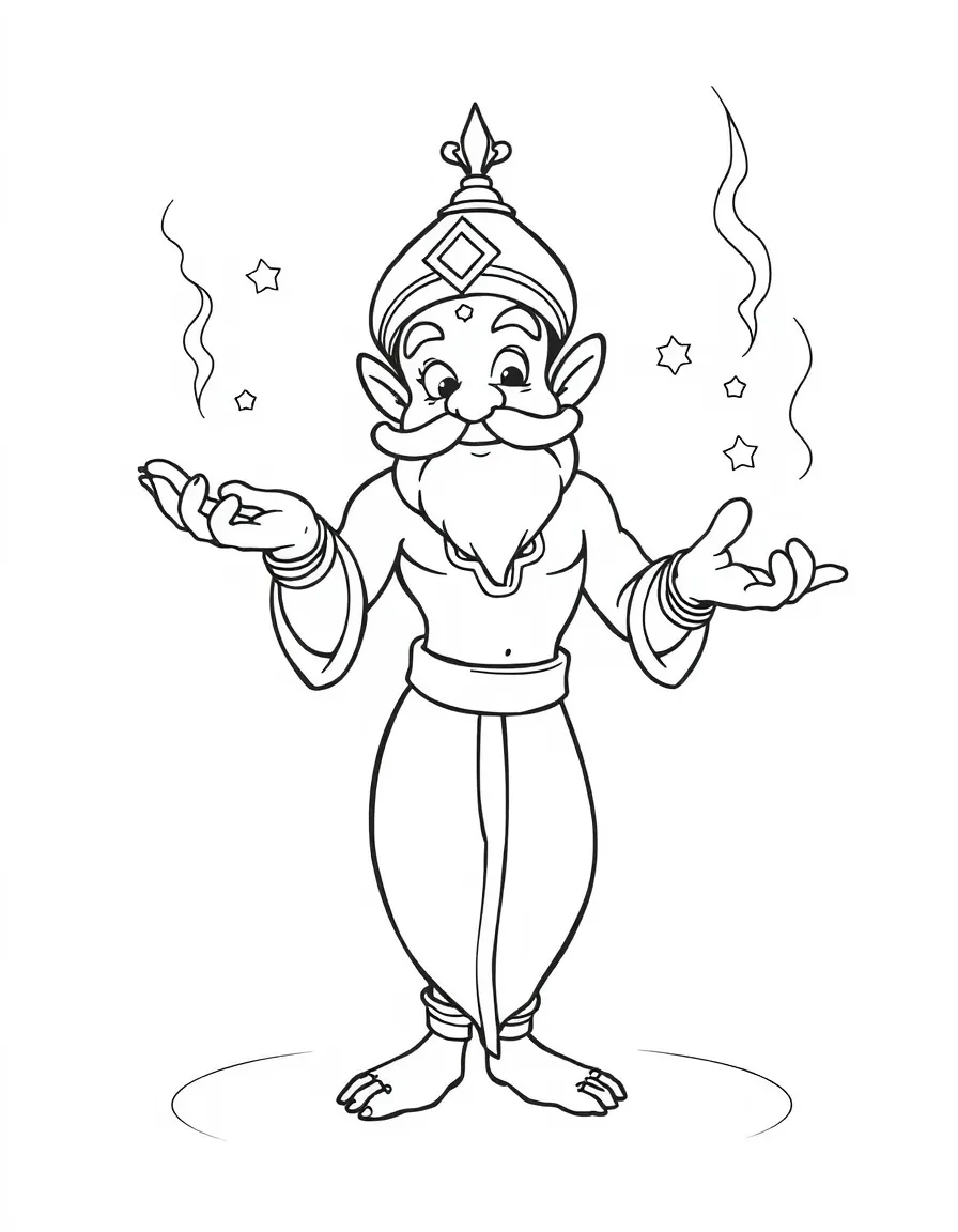 A magical genie granting wishes.